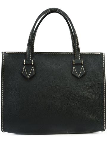 Moreau Rectangular Tote, Women's, Black, Leather