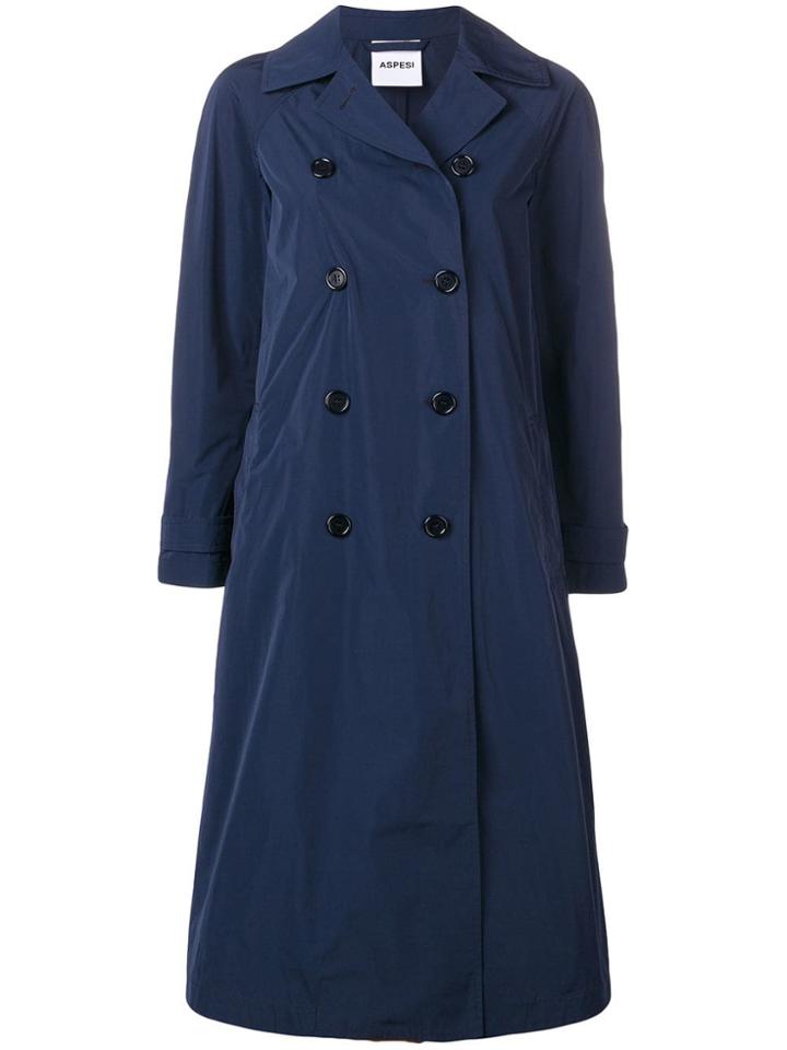 Aspesi Double-breasted Trench Coat - Blue