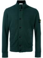 Stone Island Funnel Neck Cardigan, Men's, Size: Large, Green, Cotton