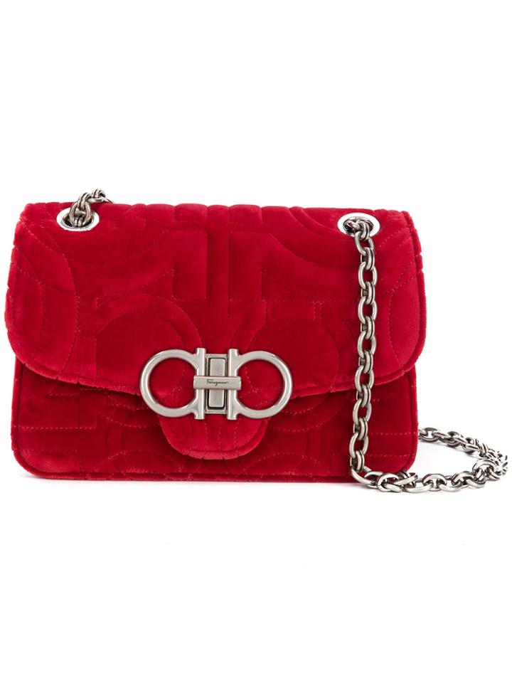 Salvatore Ferragamo Quilted Gancio Shoulder Back - Red