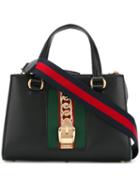 Gucci Sylvie Top Handle Bag, Women's, Black, Leather