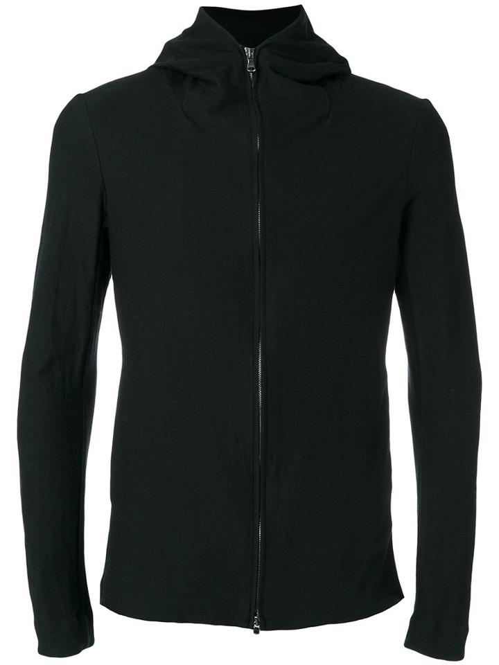 Forme D'expression - Hooded Zip Through Jacket - Men - Cotton/linen/flax - M, Black, Cotton/linen/flax