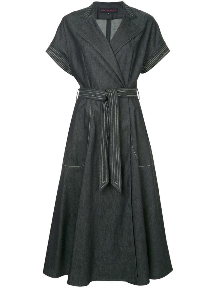 Martin Grant Denim Wrap Dress - Blue