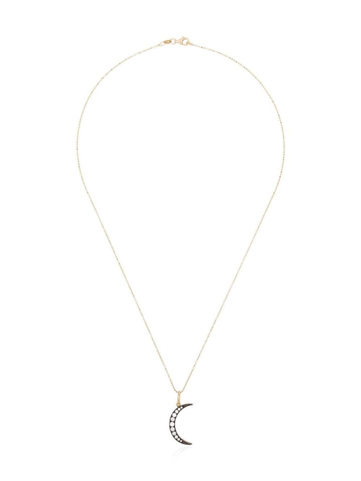 Andrea Fohrman Crescent Moon Diamond Necklace - Yellow Gold