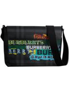 Burberry Large Logo Print Messenger Bag - Grey