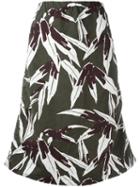 Marni Floral Print Skirt, Women's, Size: 44, Green, Linen/flax/cotton