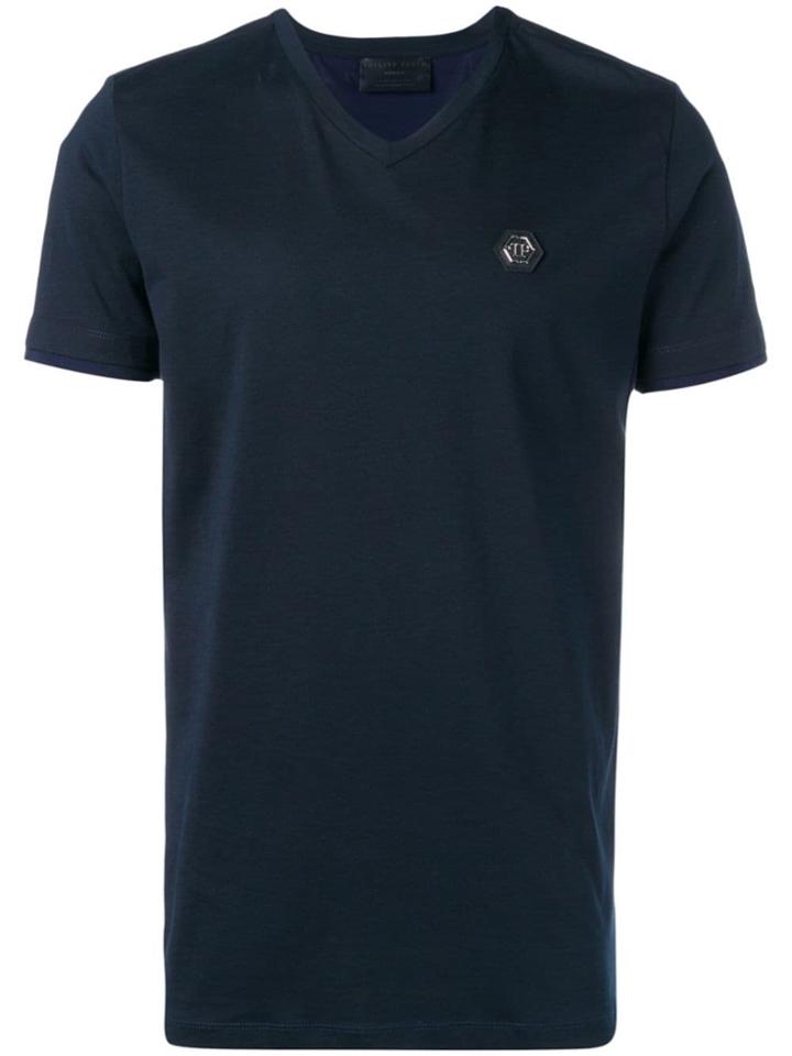Philipp Plein Logo Patch T-shirt - Blue