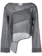 Lost & Found Rooms Long-sleeve Draped Blouse - Grey