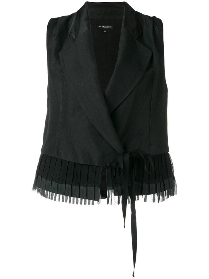 Ann Demeulemeester Pleated Panel Gilet - Black