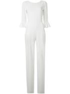 Saloni Mara Jumpsuit, Women's, Size: 8, White, Viscose Crepe