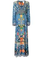 Camilla Floral Print Kaftan Dress - Blue