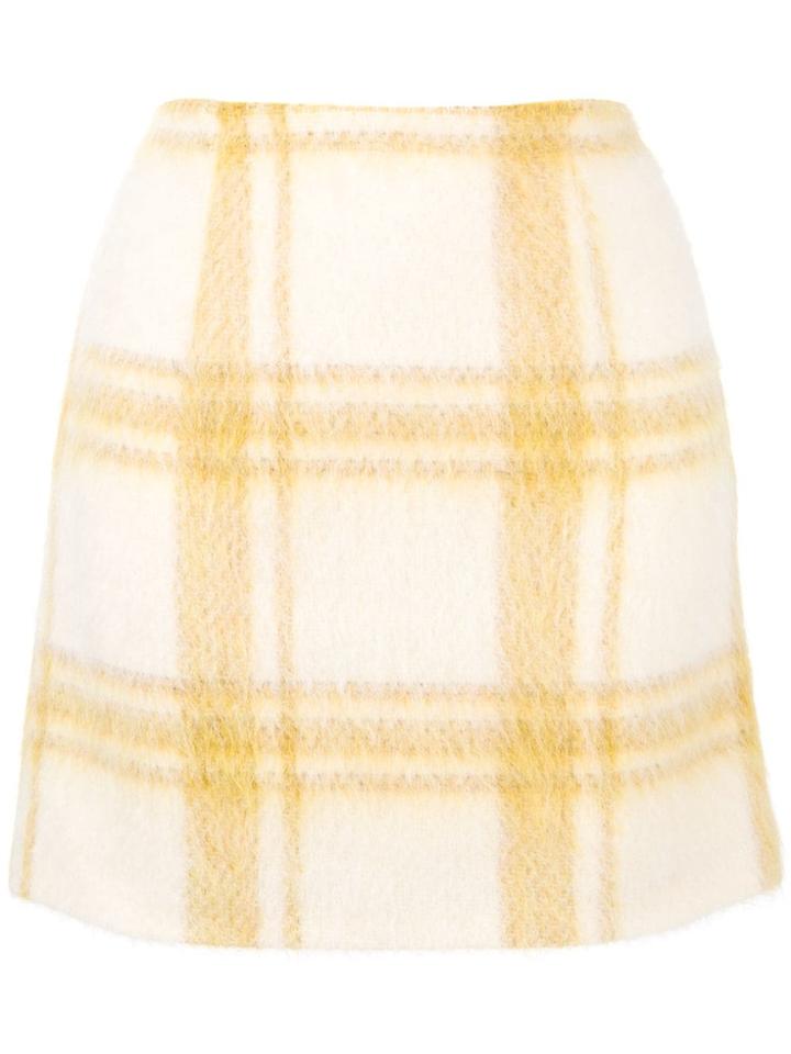 Alexa Chung Large Check Skirt - Yellow