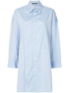 Yohji Yamamoto Long-line Asymmetrical Shirt - Blue