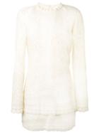 See By Chloé Doily Effect Mini Dress, Women's, Size: 36, Nude/neutrals, Cotton/polyester/polyamide/spandex/elastane