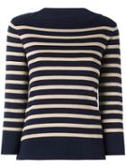 Woolrich Boat Neck Striped Jumper, Women's, Size: Large, Blue, Cotton