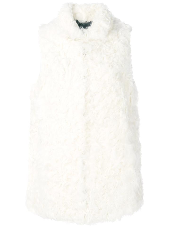 Numerootto Mid-length Fur Gilet - White