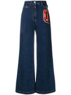 Dolce & Gabbana Q Patch Flared Jeans - Blue