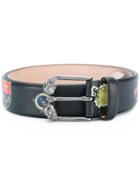 Alexander Mcqueen Printed Belt, Men's, Size: 85, Black, Leather