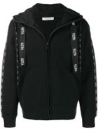 Valentino Vltn Logo Hooded Jacket - Black
