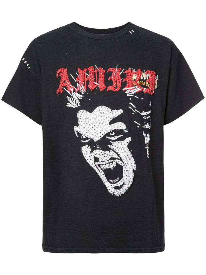 Amiri Embellished Punk Print T-shirt - Black