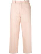 Chloé - Lightweight Cropped Trousers - Women - Linen/flax - 38, Pink/purple, Linen/flax
