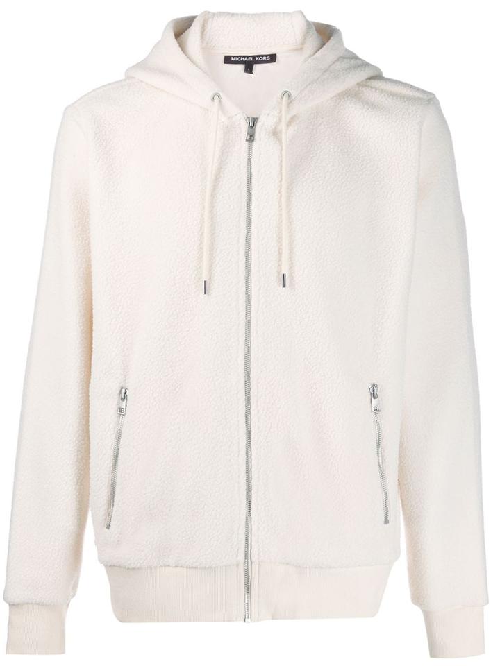 Michael Kors Sherpa Zip-up Hoodie - White