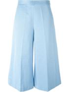 Msgm Wide Leg Culottes, Women's, Size: 42, Blue, Polyester/cotton/viscose