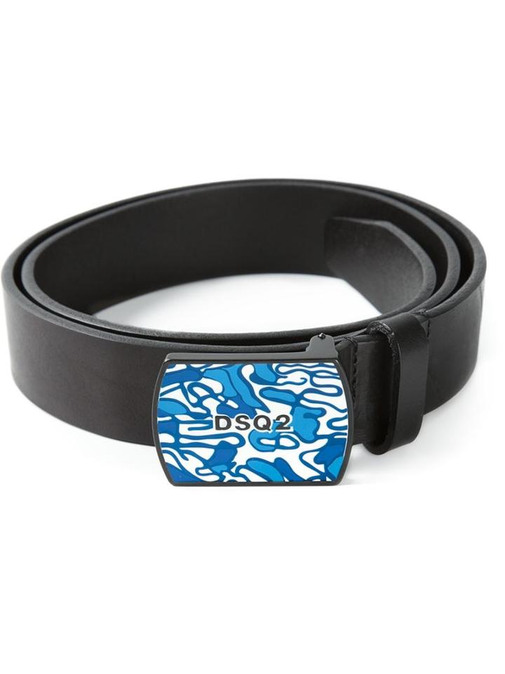 Dsquared2 Logo Belt, Men's, Size: 90, Black, Calf Leather