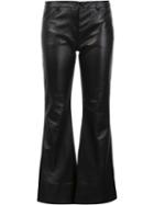 Natasha Zinko Flared Leather Trousers, Women's, Size: 36, Black, Acetate/cupro/leather