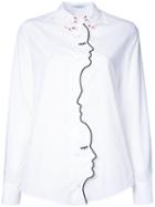 Vivetta Face Shapes Shirt, Size: 42, White, Cotton