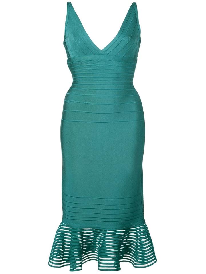 Hervé Léger Fitted Party Dress - Green