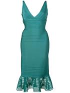 Hervé Léger Fitted Party Dress - Green