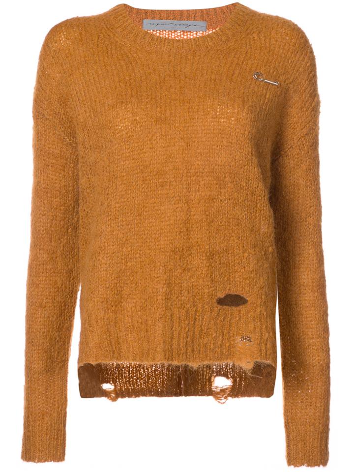 Raquel Allegra Distressed Jumper - Yellow & Orange