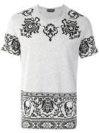 Alexander Mcqueen Skull Border Print T-shirt - Grey