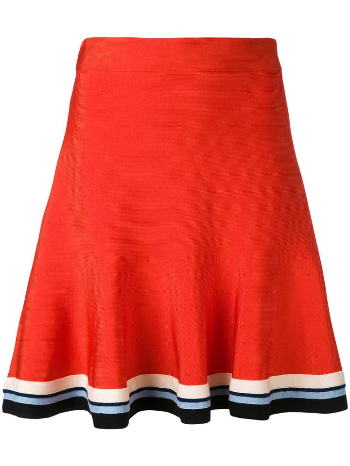 Victoria Victoria Beckham - Flared Skirt - Women - Nylon/spandex/elastane/viscose/wool - 10, Red, Nylon/spandex/elastane/viscose/wool