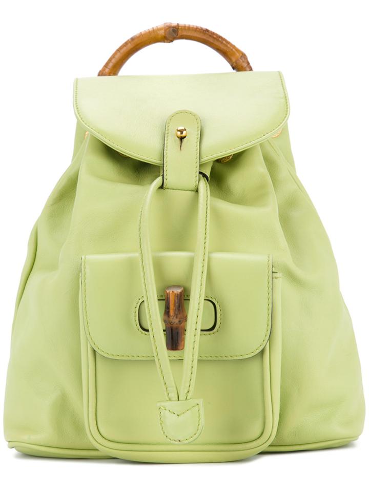 Gucci Vintage Bamboo Line Backpack - Green