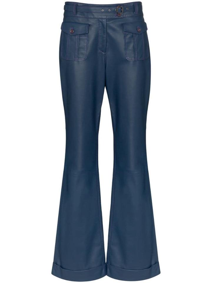 Sies Marjan Nola Belted Flare Trousers - Blue