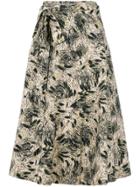 Bellerose Floral Flared Midi Skirt - Nude & Neutrals
