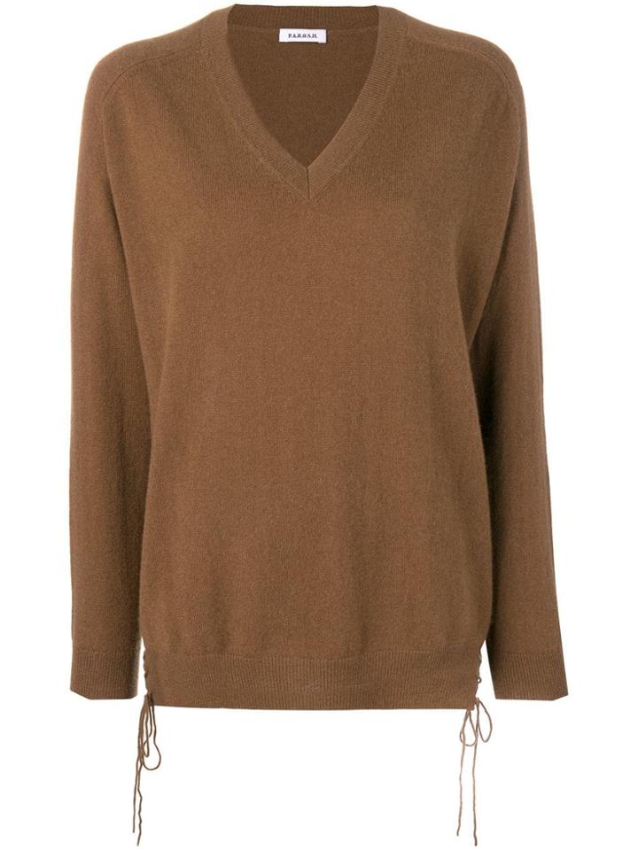 P.a.r.o.s.h. Cashmere V-neck Jumper - Brown
