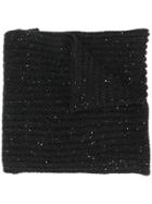 Nude Chunky Knit Scarf - Black