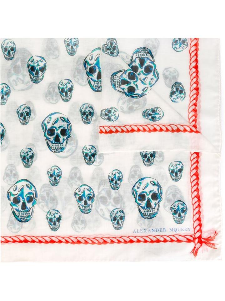 Alexander Mcqueen Skull And Rope Print Scarf