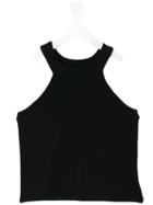 Andorine - High Round Neck Blouse - Kids - Cotton/spandex/elastane - 14 Yrs, Black