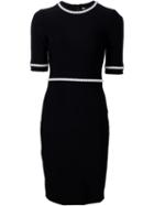 Mugler Pearl Embellished Fitted Dress, Women's, Size: 42, Black, Polyamide/spandex/elastane/viscose