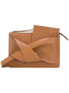 No21 Knot Detail Clutch, Women's, Brown, Calf Leather