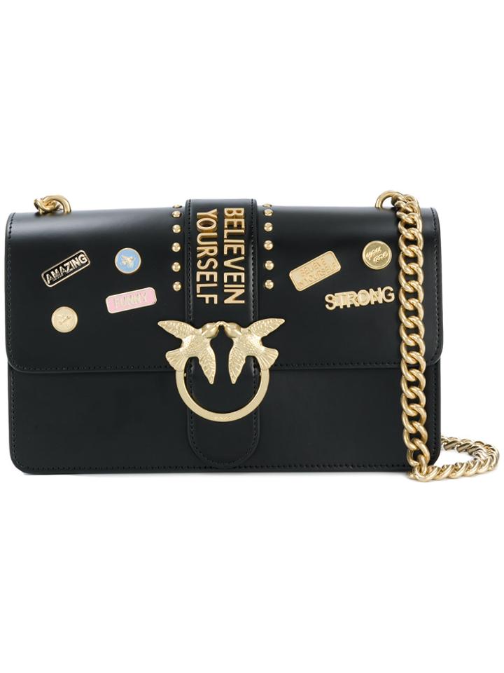 Pinko Motivational Charm Shoulder Bag - Black