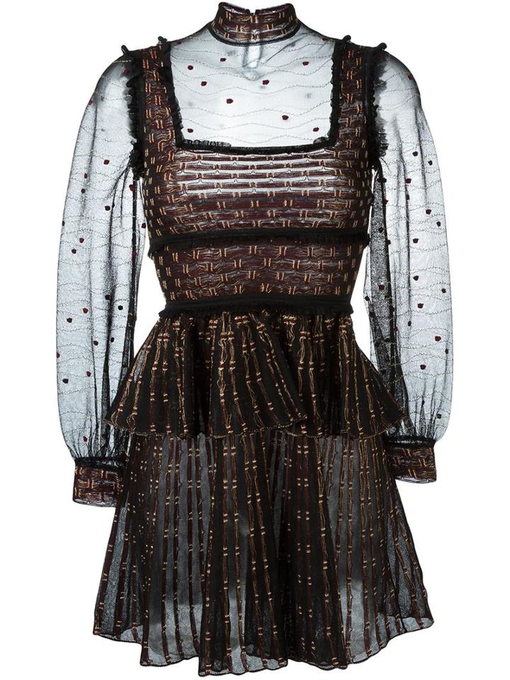 Alexander Mcqueen Patchwork Sheer Lace Mini Dress