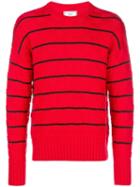 Ami Paris Striped Oversized Sweater - Red