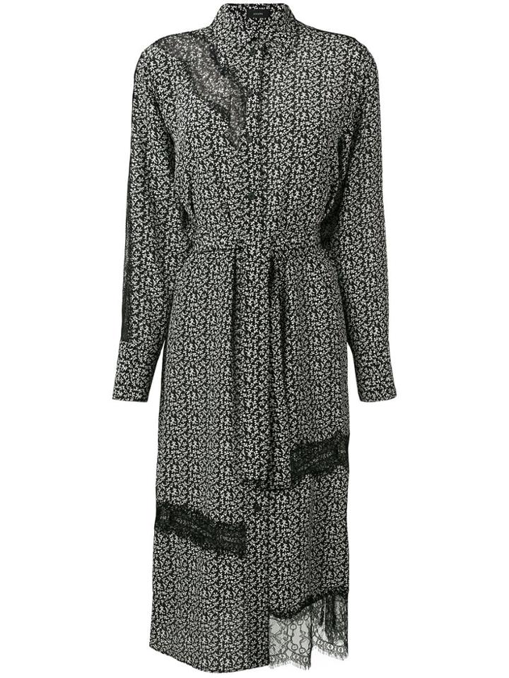 Joseph Floral Lace Shirt Dress - Black