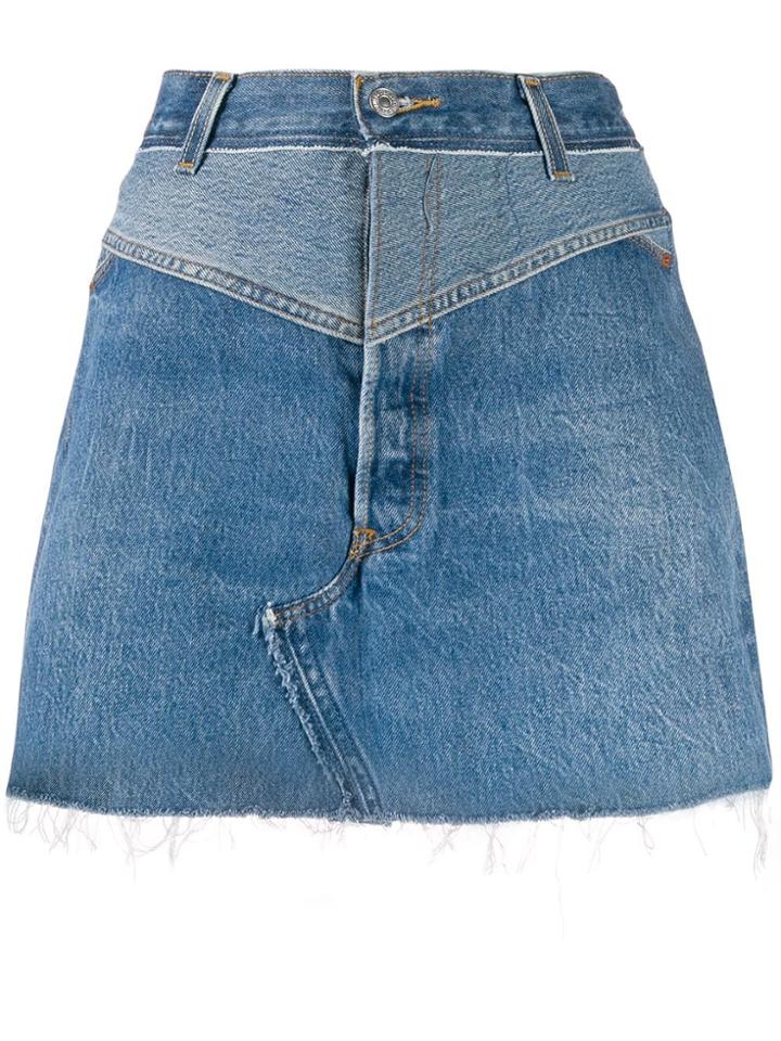 Re/done A-line Denim Skirt - Blue