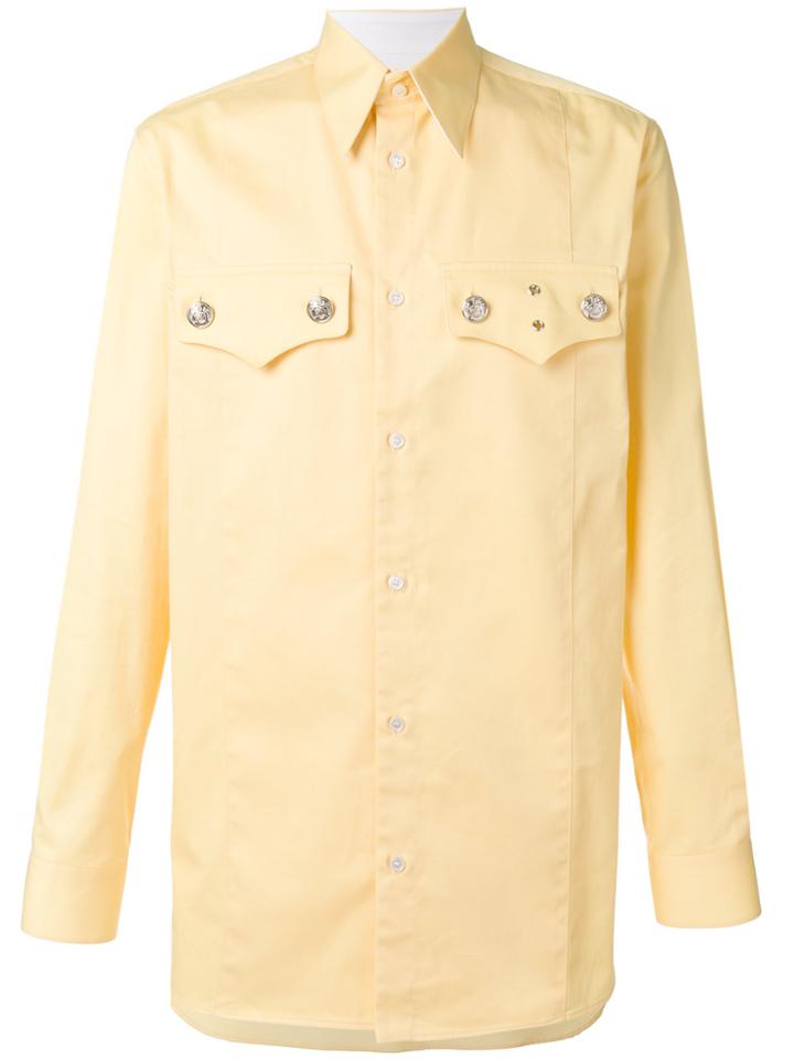 Calvin Klein 205w39nyc Straight Fit Saloon Shirt - Yellow & Orange